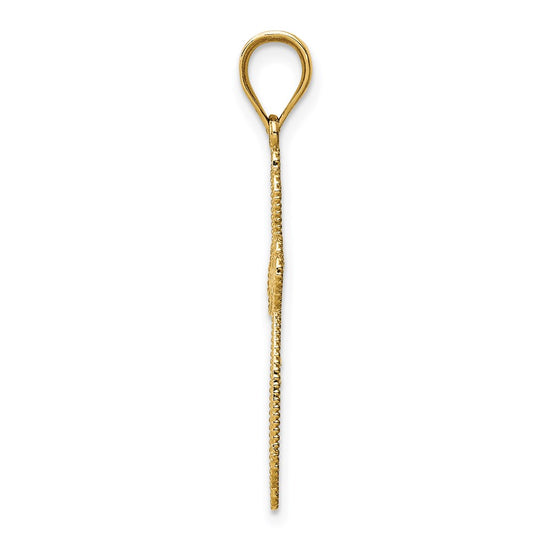 14K Budded Cross Pendant