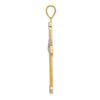 14K and White Rhodium Greek Key -X- Center Cross Pendant