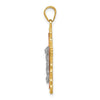 14K Tri-color Diamond-cut Filigree Crucifix Pendant