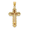 14K Tri-color Diamond-cut Filigree Crucifix Pendant