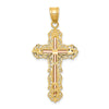 14K Tri-color Diamond-cut Filigree Crucifix Pendant