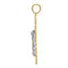 14K Tri-color Diamond-cut Filigree Crucifix Pendant