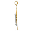14K Tri-color Diamond-cut Filigree Crucifix Pendant