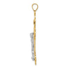 14K Two-tone INRI Fleur de Lis Crucifix Pendant