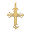 14K Two-tone INRI Fleur de Lis Crucifix Pendant