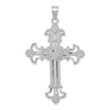 14K White Gold Inri Fleur de Lis Crucifix Pendant
