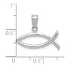14k White Gold Ichthus Fish Pendant