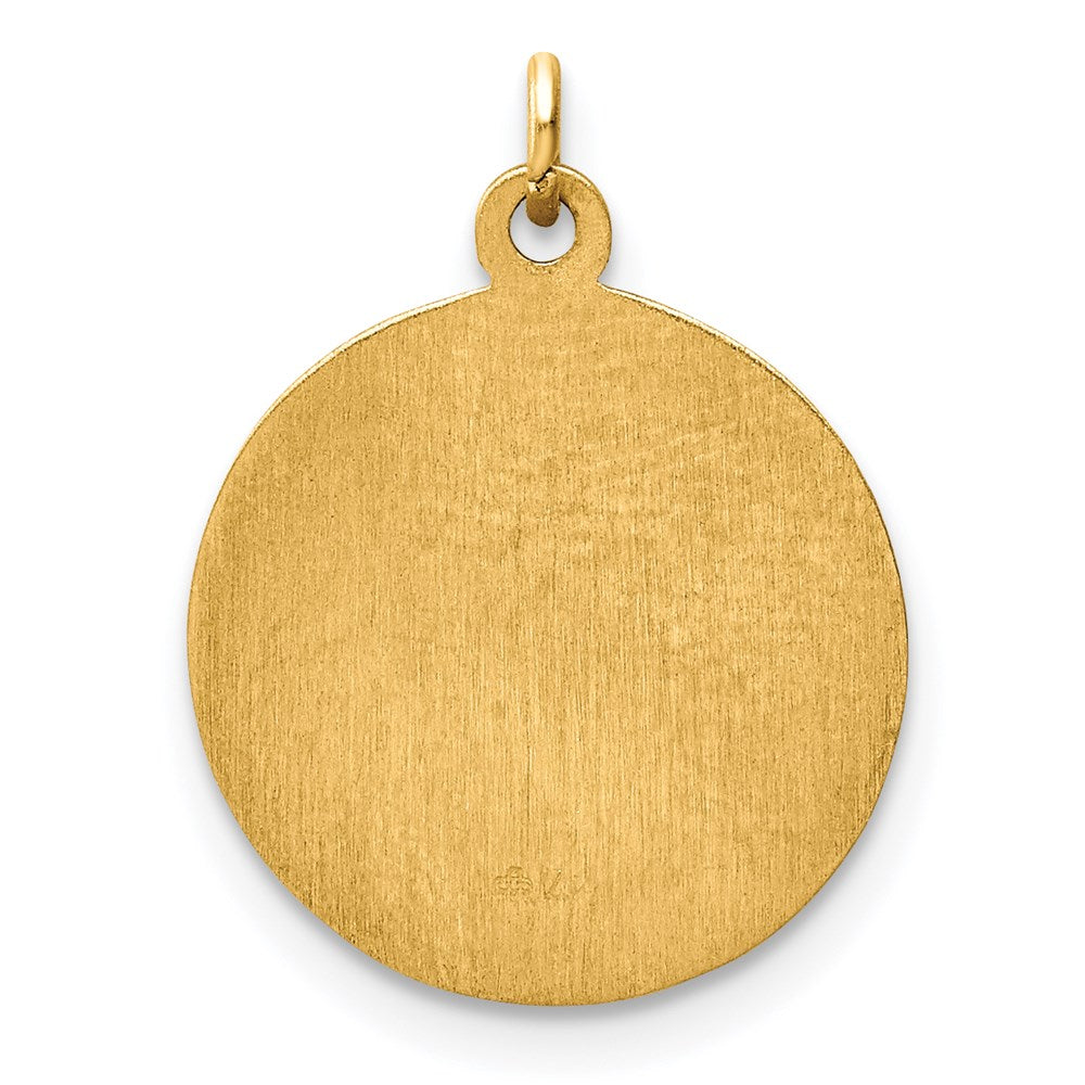 14k Polished and Satin Solid Our Lady of Sorrows Medal Round Charm