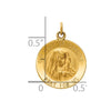 14k Polished and Satin Solid Our Lady of Sorrows Medal Round Charm