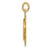 14k Polished and Satin Solid Our Lady of Sorrows Medal Scalloped Edge Round Pendant