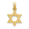 14k Solid Satin Star of David Charm