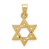 14k Solid Satin Star of David Charm