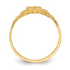 14K Satin and Diamond-cut Claddagh Ring