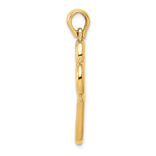 14K Polished 3-D Connected Double Hearts Pendant