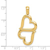 14K Polished 3-D Connected Double Hearts Pendant