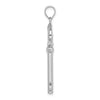 14K White Gold 3D KEY TO MY HEART Key Charm