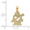 14K HE LOVES ME Heart Charm