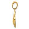 14K Polished and Textured JUST MARRIED Car Pendant
