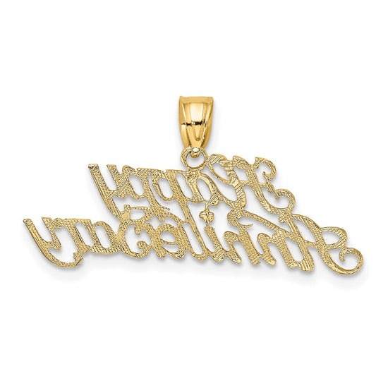 14K Polished HAPPY ANNIVERSARY Charm