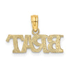 14K Polished BRAT Charm