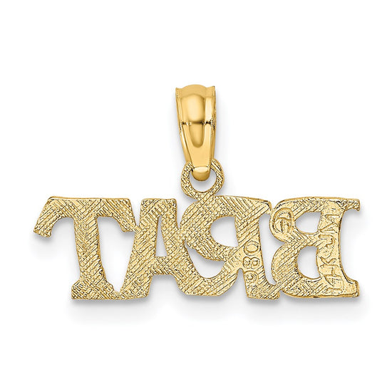 14K Polished BRAT Charm