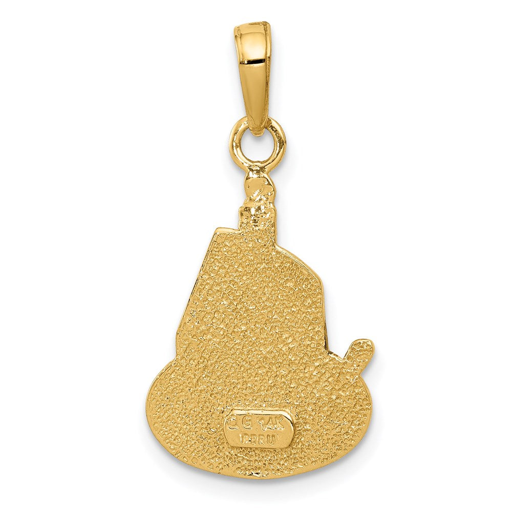 Gold Slice of Cake with Candle HAPPY BIRTHDAY Pendant