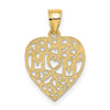 14K MOM in Heart Charm