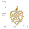 14K LIL SIS in Heart Charm