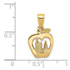 14K New York Skyline in Apple Pendant