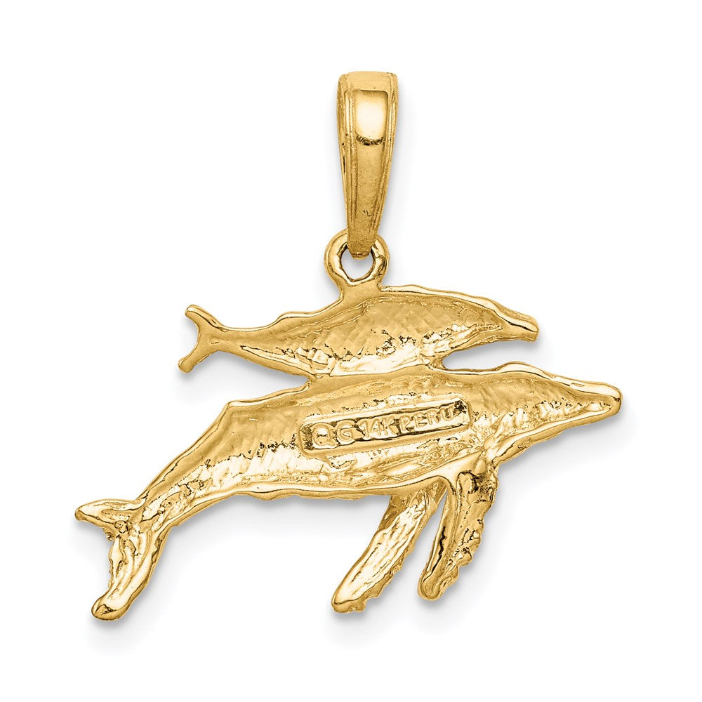 Gold Polished Whale Pendants