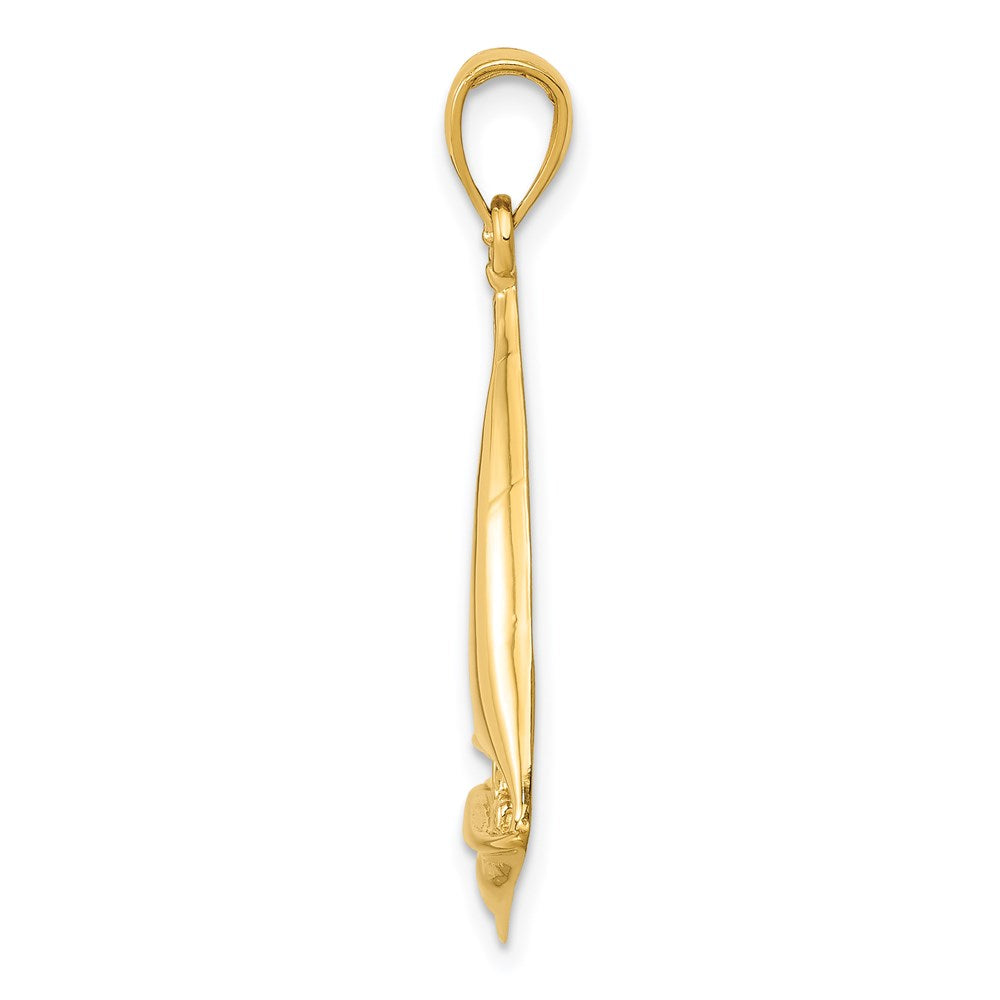 Gold Polished Sailboat Pendant