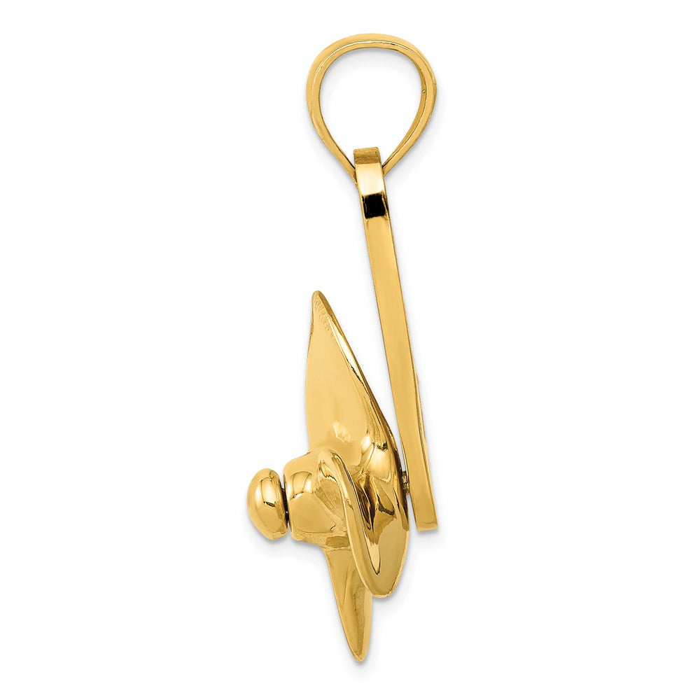 Gold Polished Propeller Pendant