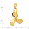 Gold Polished Propeller Pendant