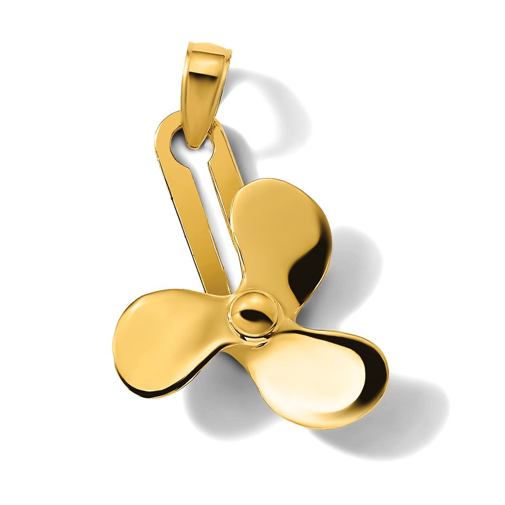 Gold Polished Propeller Pendant