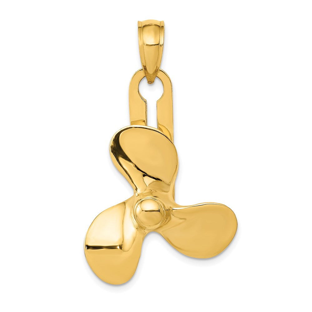 Gold Polished Propeller Pendant