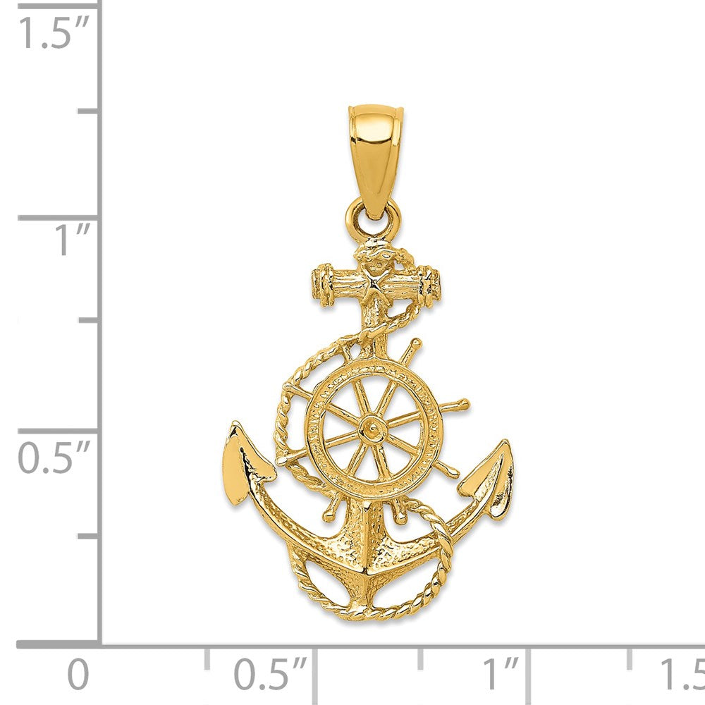 Gold Polished Anchor Pendants