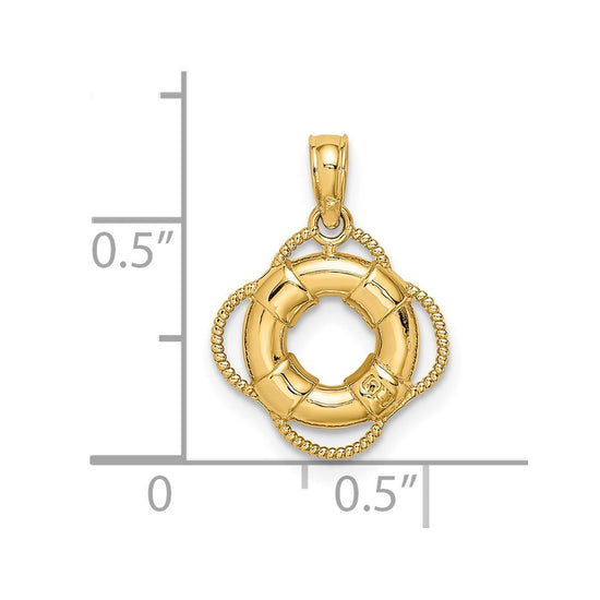 14K 3-D Life Preserver Charm