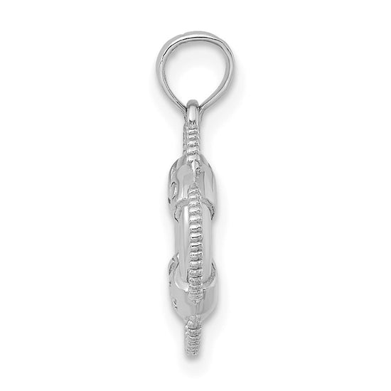14K White Gold 3-D Life Preserver Pendant