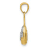 14K and White Rhodium 3-D Reversible Heart Handbag Pendant