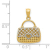 14K and White Rhodium 3-D Reversible Heart Handbag Pendant