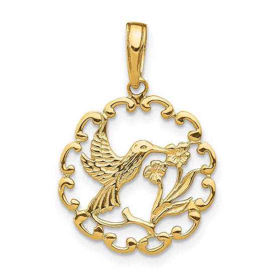 Gold Polished Hummingbird Pendants