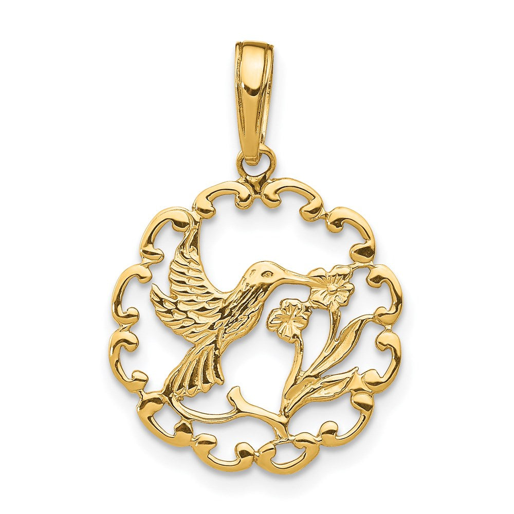 Gold Polished Hummingbird Pendants