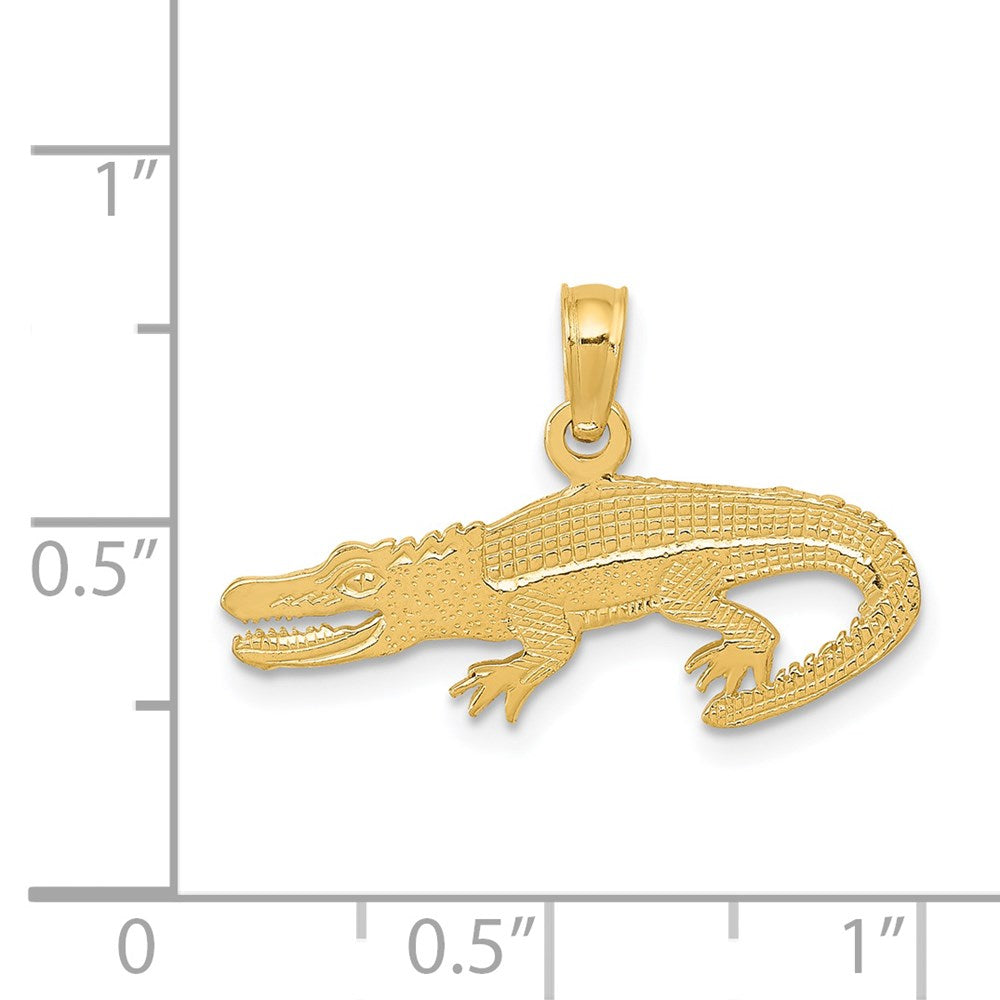 Gold Textured Alligator Pendant