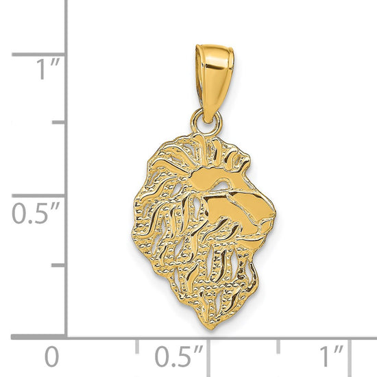 14K Lion Head Pendant