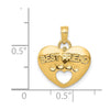 14K BEST FRIEND on Heart with Cut-Out Paw Print Pendant