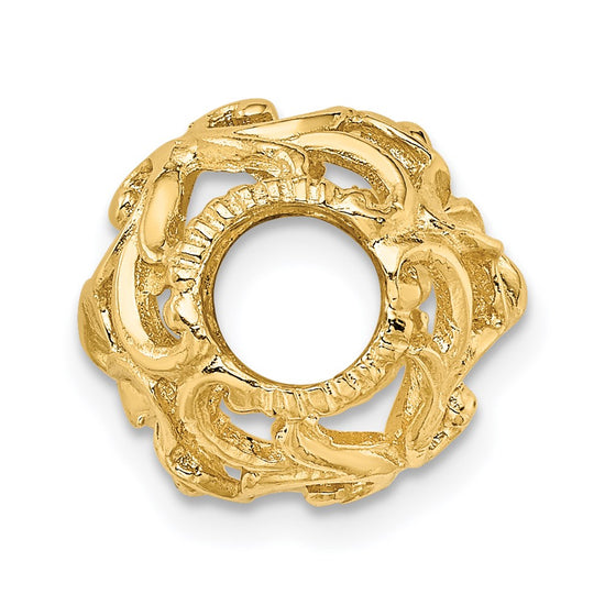 14K 3-D Cut-out Flower Bead Slide