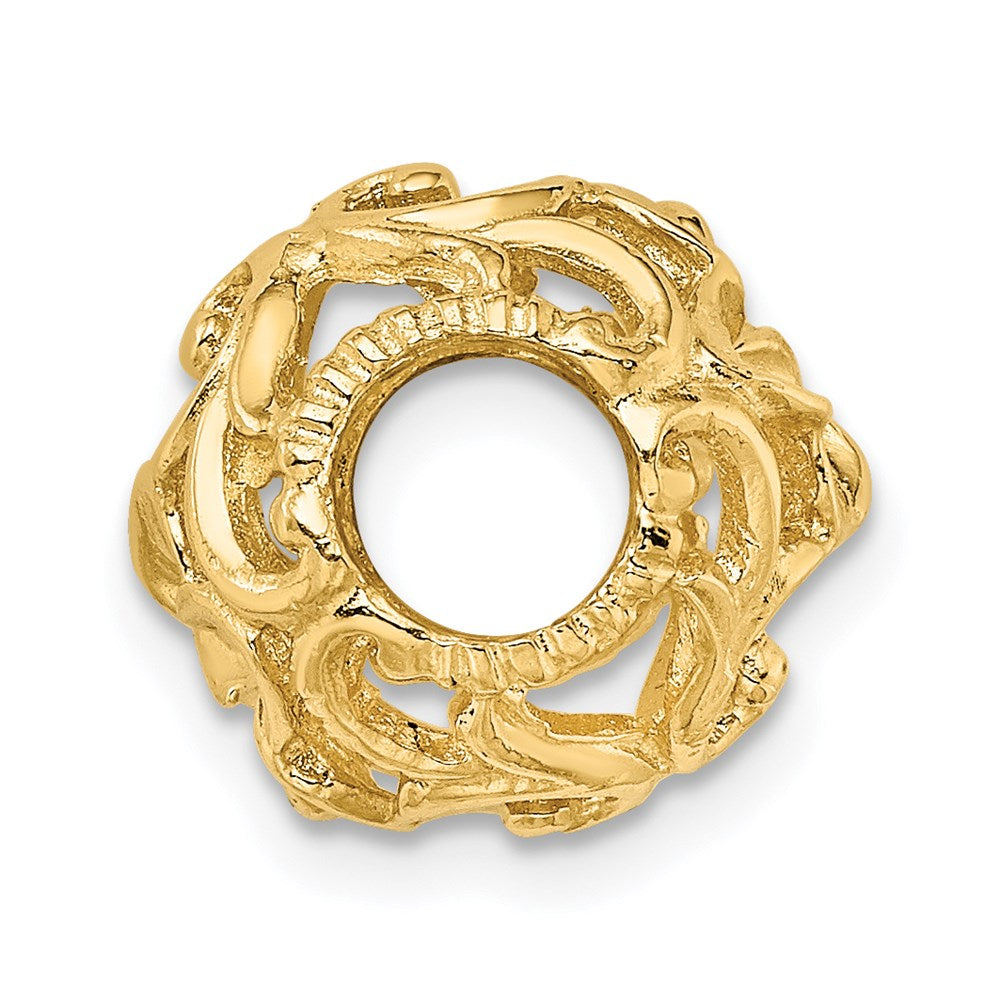 14K 3-D Cut-out Flower Bead Slide