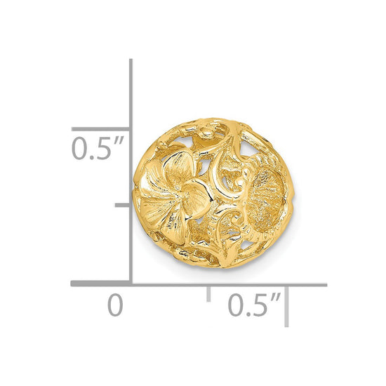 14K 3-D Cut-out Flower Bead Slide