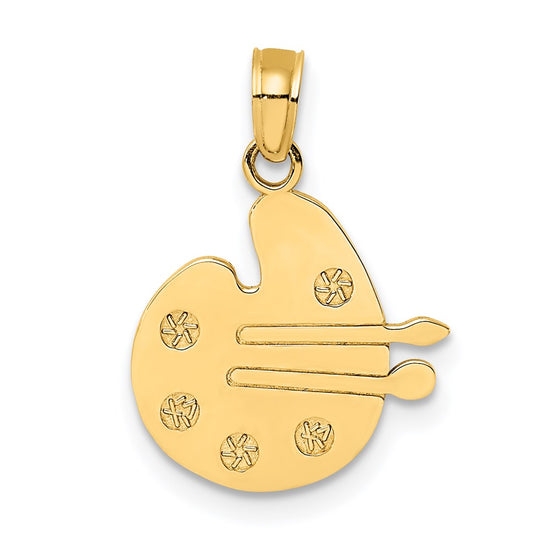 14K Artists Paint Palette and Brushes Charm
