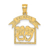 14K Comedy/Tragedy DRAMA in Frame Charm